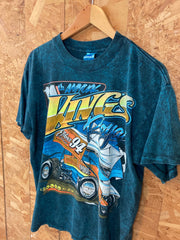 Vintage 94 Eldona speedway 11th kings royal outlaw racer NASCAR blue tie dye faded souvenir t-shirt