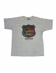 Vintage 90s Suffern PBS hot rod auto show 1992 USA souvenir grey marl t shirt size XL