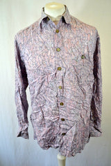 Vintage 90s Retro Wavy Ugly Pastel Pattern Lilac & Grey animal print Vintage Shirt size medium