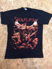Music merch Soulfly 2016 tour band t-shirt with dates on back size small