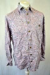 Vintage 90s Retro Wavy Ugly Pastel Pattern Lilac & Grey animal print Vintage Shirt size medium