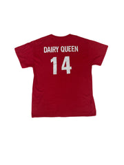 Vintage 90s 'Dairy Queen #14' Tri-City Girls Fastpitch Softball Association souvenir quirky t-shirt size medium