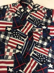 Vintage 00s American stars and stripes pattern cotton cowgirl rodeo cowboy western shirt size medium