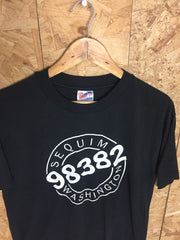 Vintage 90s Sequim Washington 38382 USA souvenir black t shirt size large