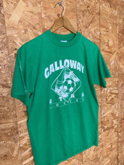Vintage 90s green & white Galloway CTAA high school soccer team souvenir USA t-shirt size medium