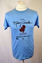 Vintage 80s light blue 'Miles Of Smiles' Atlanta USA marathon souvenir t-shirt size large