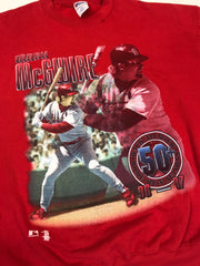 Vintage 97 USA St Louis Cardinals Mark McGuire red crew neck sweater size XXL