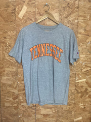 Vintage 90s Tennessee yellow spell out USA college athletics souvenir grey marl t-shirt size medium