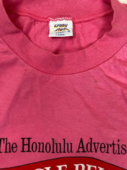 Vintage 90s USA Honolulu Jingle Bell Fun Run souvenir pink t-shirt size large