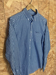 Vintage Ben Sherman black white gingham check long sleeve Mod skinhead retro punk shirt size small