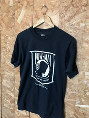 Vintage 90s MIA POW missing in action prisoners of war memorial USA black souvenir t-shirt size medium