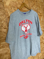 Vintage 90s Dalton High School Athletics USA souvenir grey marl oversized t-shirt size XL by Champion
