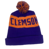 Vintage Clemson Tigers USA college team sports purple orange winter beanie hat