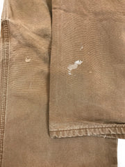 Vintage 90s W38 L32 worn distressed Dickies heavy cotton tan beige canvas duck weave workwear carpenter pants