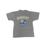 Vintage 90s USA college Danbury Football souvenir grey sports PE t-shirt size medium