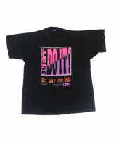 Vintage 91 ugly bartender contest for MS black & orange pink quirky fun t-shirt size large