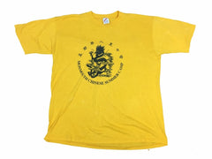 Vintage 90s Monmouth Chinese Summer Camp quirky USA yellow t shirt size XL