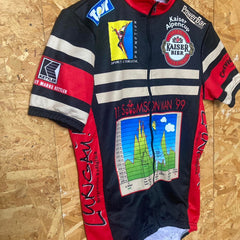 Vintage 90s German Samson Man 99 Kaiser Alpencup Tour de France retro cycle jersey red black size medium