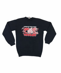 Vintage 90s Conkwright Middle School Cougars Black USA college varsity oversized sweater size small