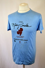 Vintage 80s light blue 'Miles Of Smiles' Atlanta USA marathon souvenir t-shirt size large