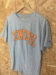 Vintage 90s Tennessee yellow spell out USA college athletics souvenir grey marl t-shirt size medium
