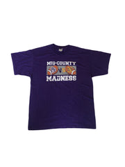 Vintage 90s Texas College Football Midcounty Madness Indians v Bulldogs purple t-shirt size large