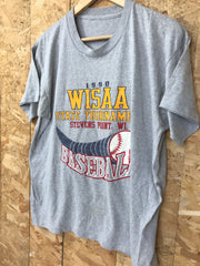 Vintage 91 Wisconsin inter scholastic athletics association baseball tournament grey marl t-shirt size large