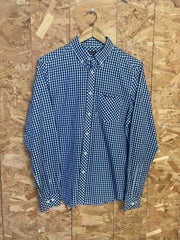 Vintage Ben Sherman black white gingham check long sleeve Mod skinhead retro punk shirt size small