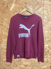 Vintage Y2K Puma logo burgundy muted dark red sweater size small