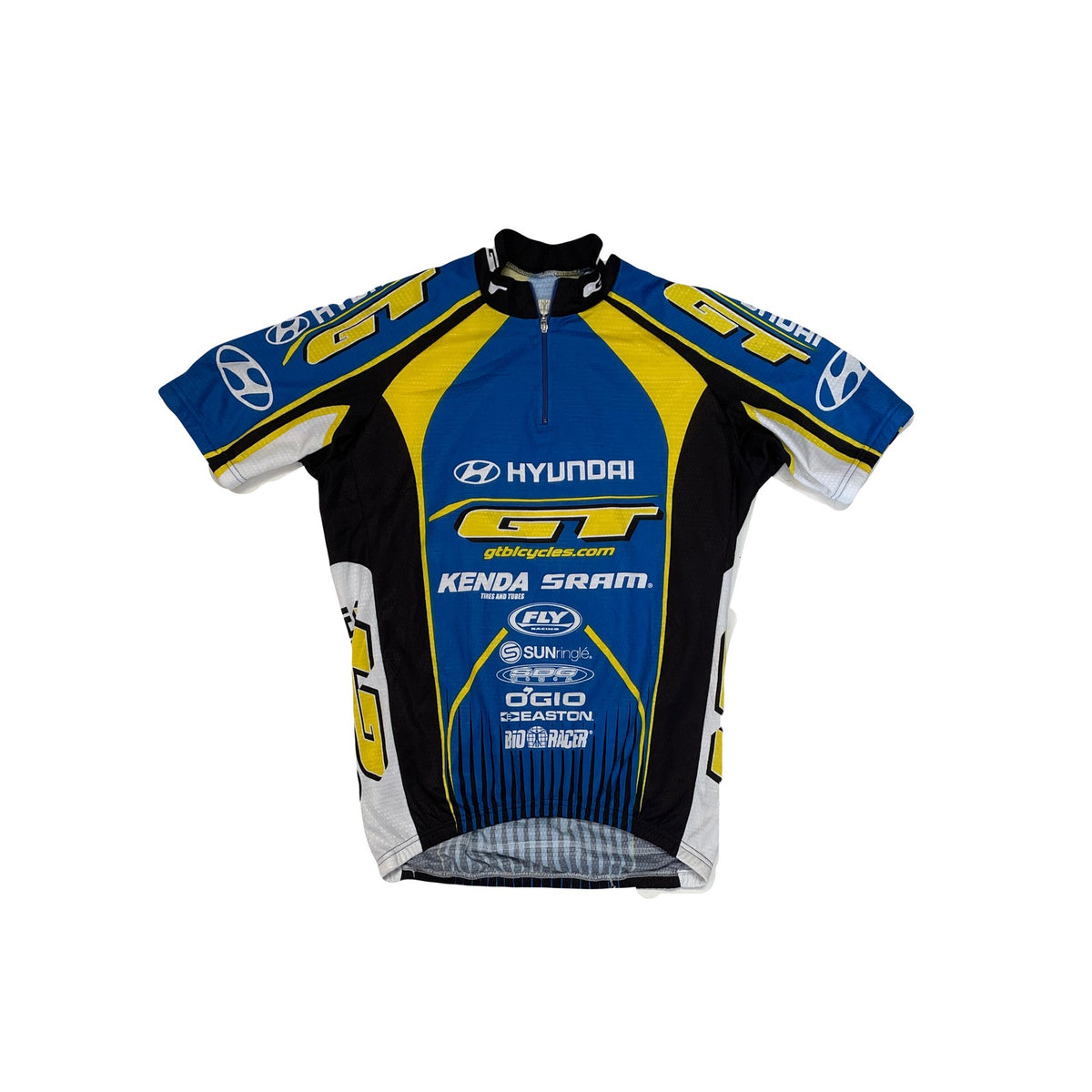 GT Bicycles Hyundai Kenda SRAM Cycling Jersey Short Sleeve Blue Yellow Black M