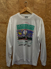 Vintage 90s 4th annual Mahatma marathon souvenir single stitch  t-shirt size XL