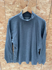 L.L.Bean Men's Mock Neck Long Sleeve Shirt L Grey Loose Fit Cotton Blend