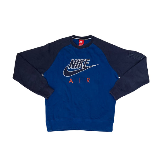 Vintage Y2K navy blue black Nike Air swoosh embroidered sweater size medium