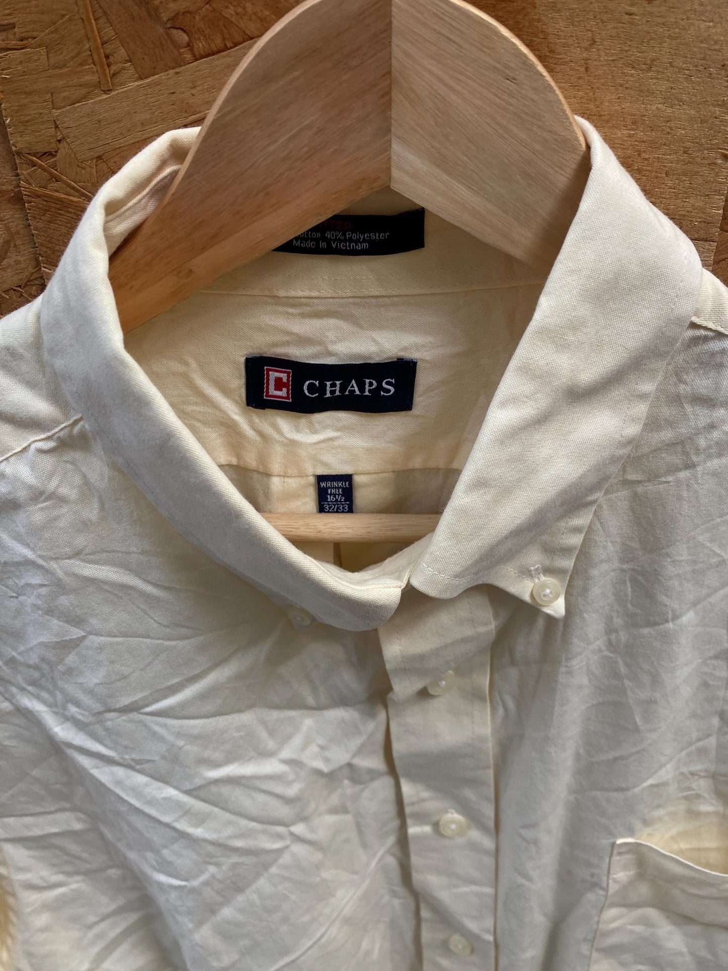 Vintage Y2K Ralph Lauren Chaps light yellow shirt size large