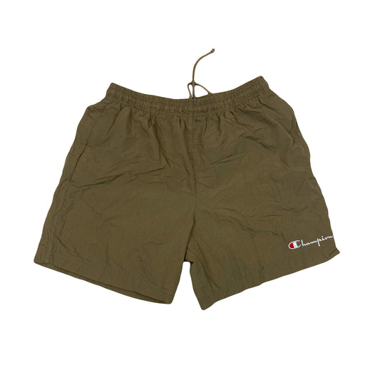 Vintage Y2K Champion khaki olive green shell inner mesh shorts size large