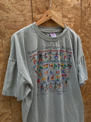 Vintage 90s light olive green dancing Honduras single stitch t-shirt size XL