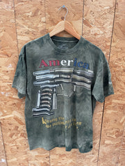 Vintage The Mountain "America" Gun Graphic T-Shirt Size L Tie-Dye