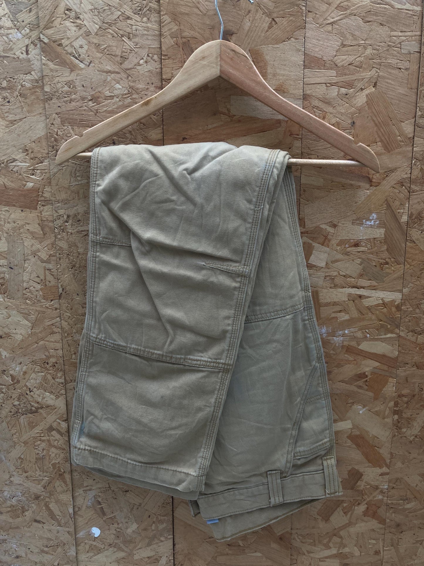 Vintage 90s distressed worn Carhartt double knee beige heavy cotton canvas duck weave workwear carpe