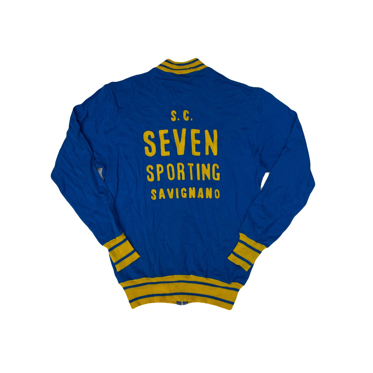 Vintage 70s Seven Sporting Savignano L'Eroica Wool Knit Cycle Jacket Mens M