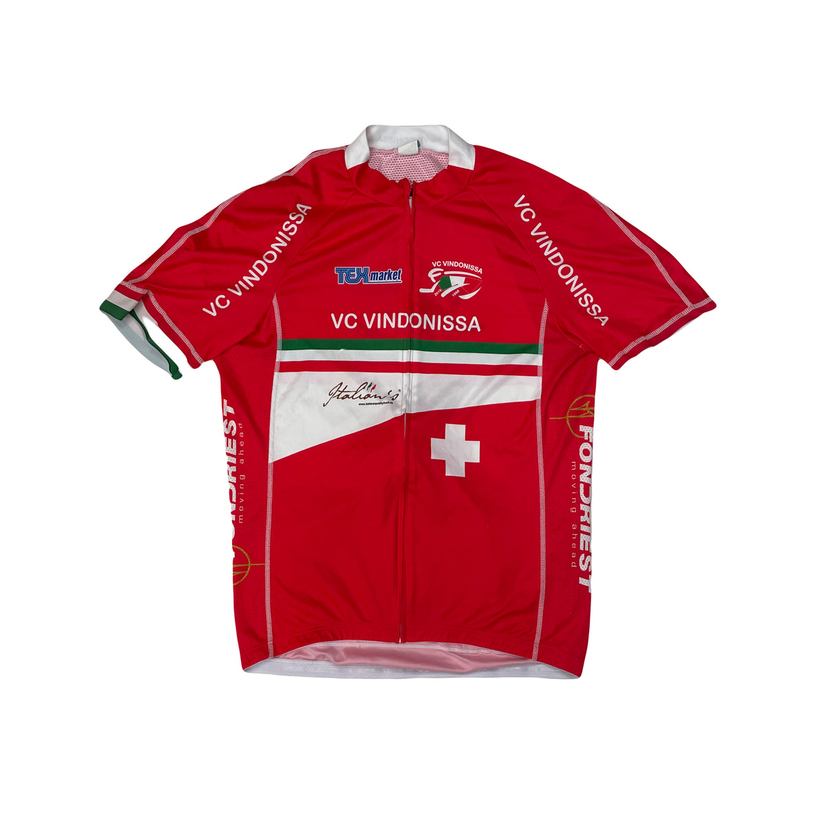 VC Vindonnisa Cycling Jersey Red Short Sleeve Men's Size XXL