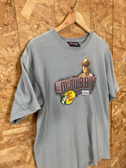 Vintage 90s Jamie McMurray ganassi racing Chevy impala NASCAR grey orange double side print souvenir