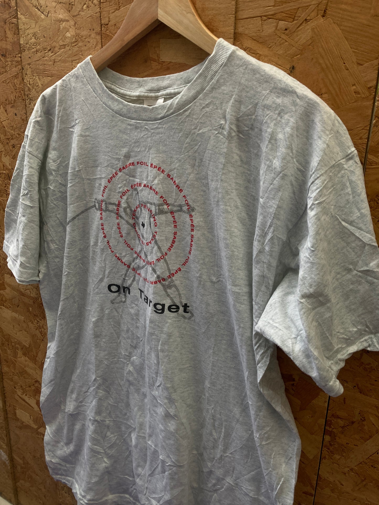 Vintage 90s Texas Fencing On Target souvenir grey single stitch t-shirt size XL