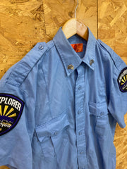 Vintage USA ladies Arizona Explorers police style sheriff badges and pins blue shirt by Dickies size