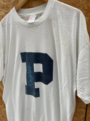 Vintage Single Stitch Hanes Knights P Graphic T-Shirt White Size XL