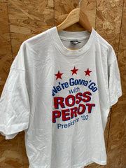 Vintage Ross Perot President '92 T-Shirt XL White Graphic Tee 1990s