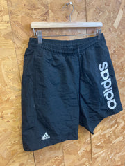 Vintage Y2K Adidas spell out black white swim summer shorts size medium
