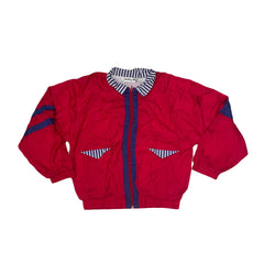 Vintage Wear-A-Seen Track Jacket Red Blue Stripe L