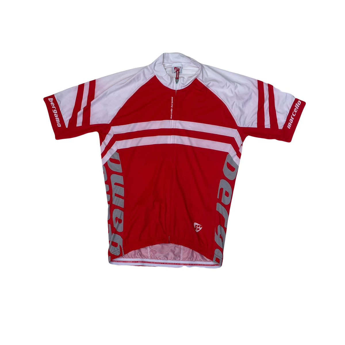 Marcello Bergamo Cycling Jersey XXL Red White Short Sleeve Men's Sportswear