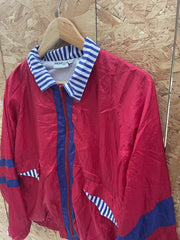 Vintage Wear-A-Seen Track Jacket Red Blue Stripe L