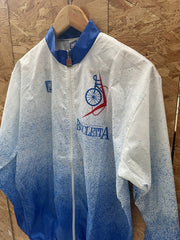 Santini La Bicicletta Cycling Jacket XL White Blue Lightweight Windbreaker Retro